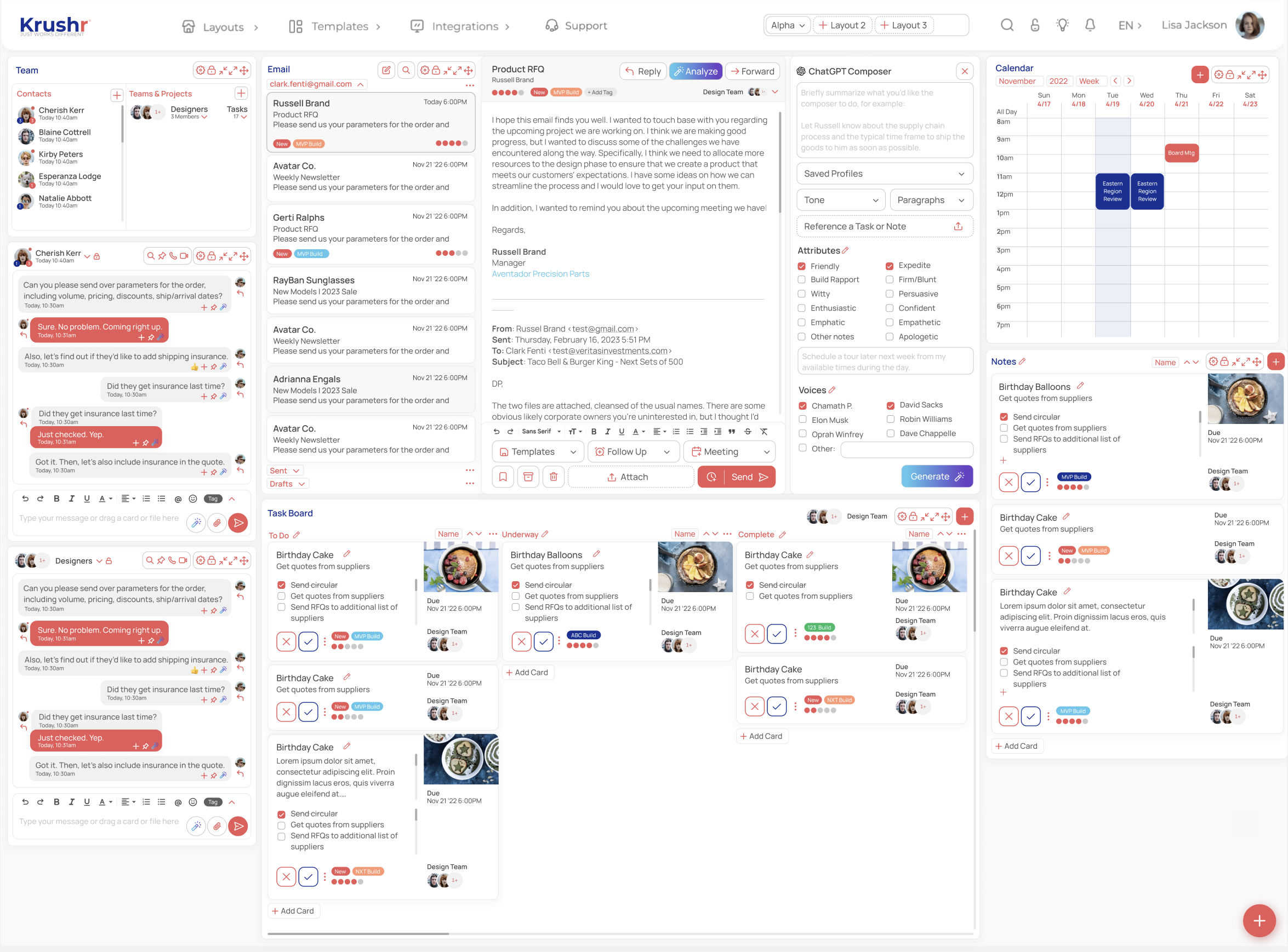 Krushr - Customizable all-in-one productivity tool